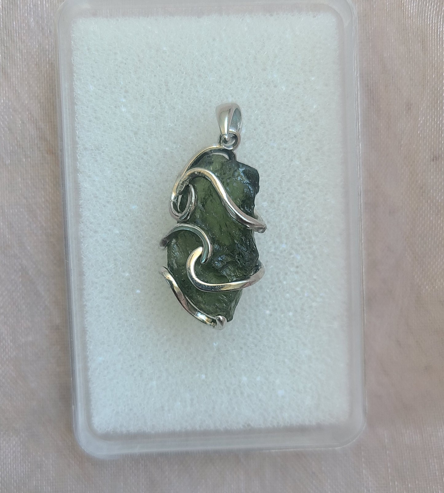 3.10g Rough Moldavite in Sterling Silver
