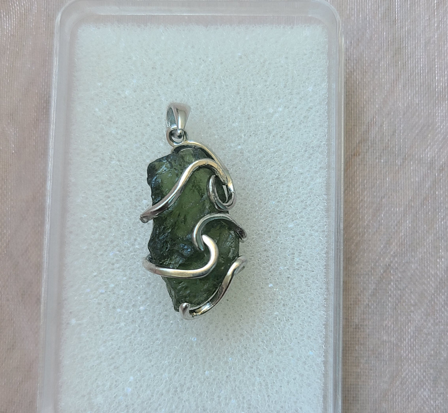 3.10g Rough Moldavite in Sterling Silver