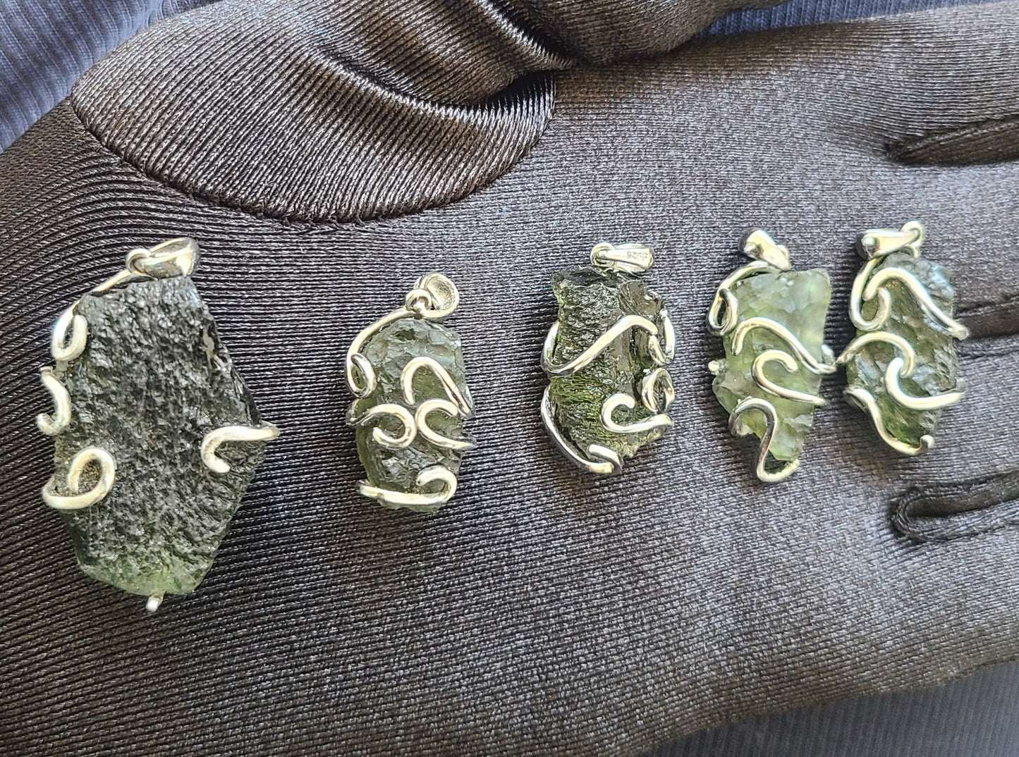 3.10g Rough Moldavite in Sterling Silver