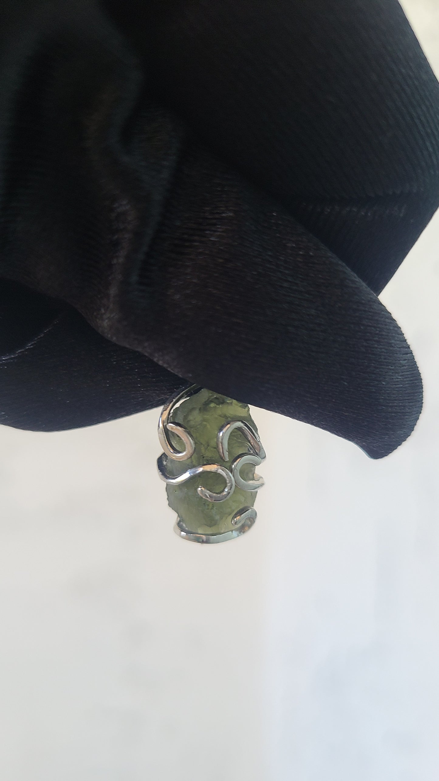 3.30g Rough Moldavite in Sterling Silver