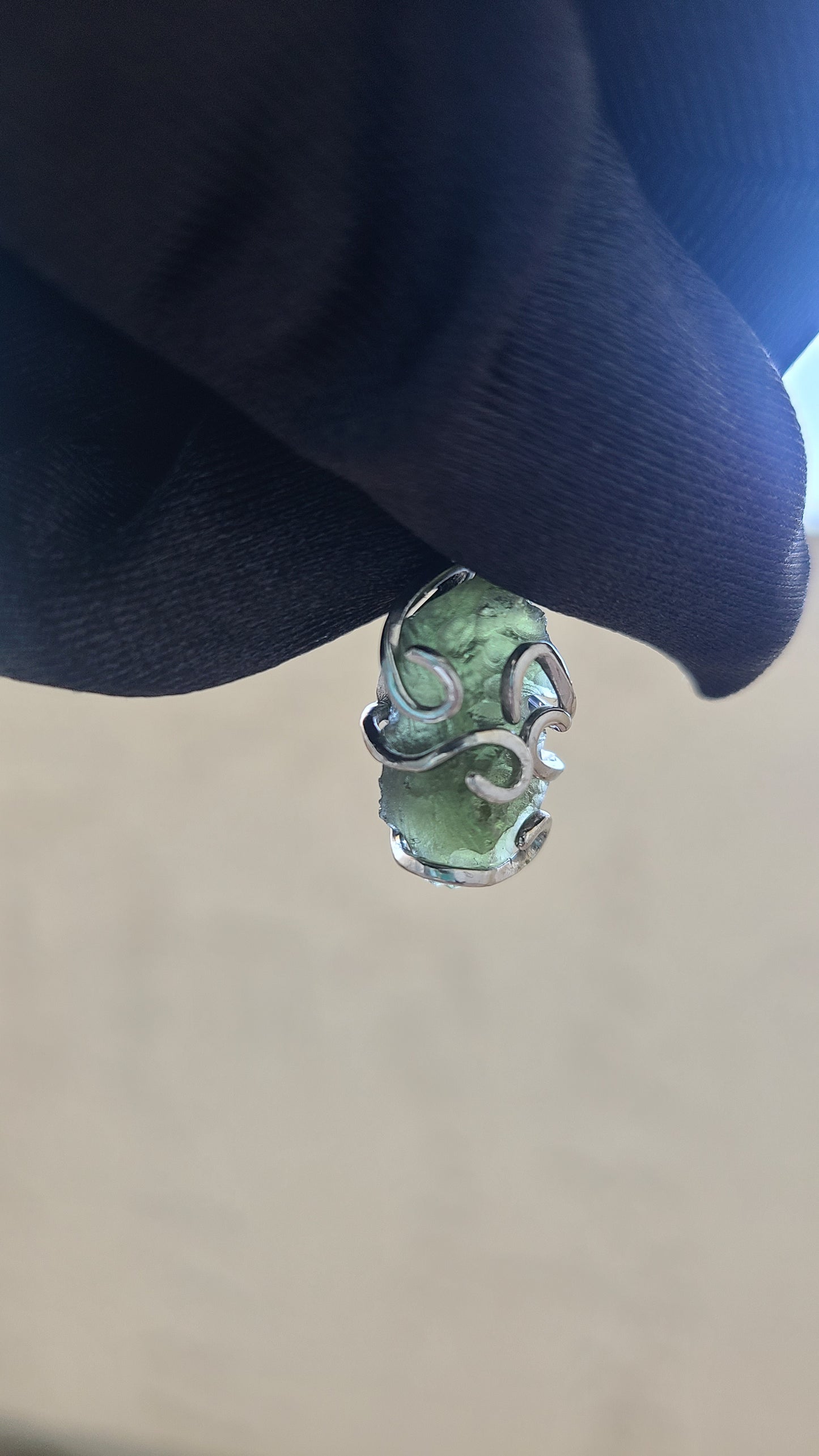 3.30g Rough Moldavite in Sterling Silver