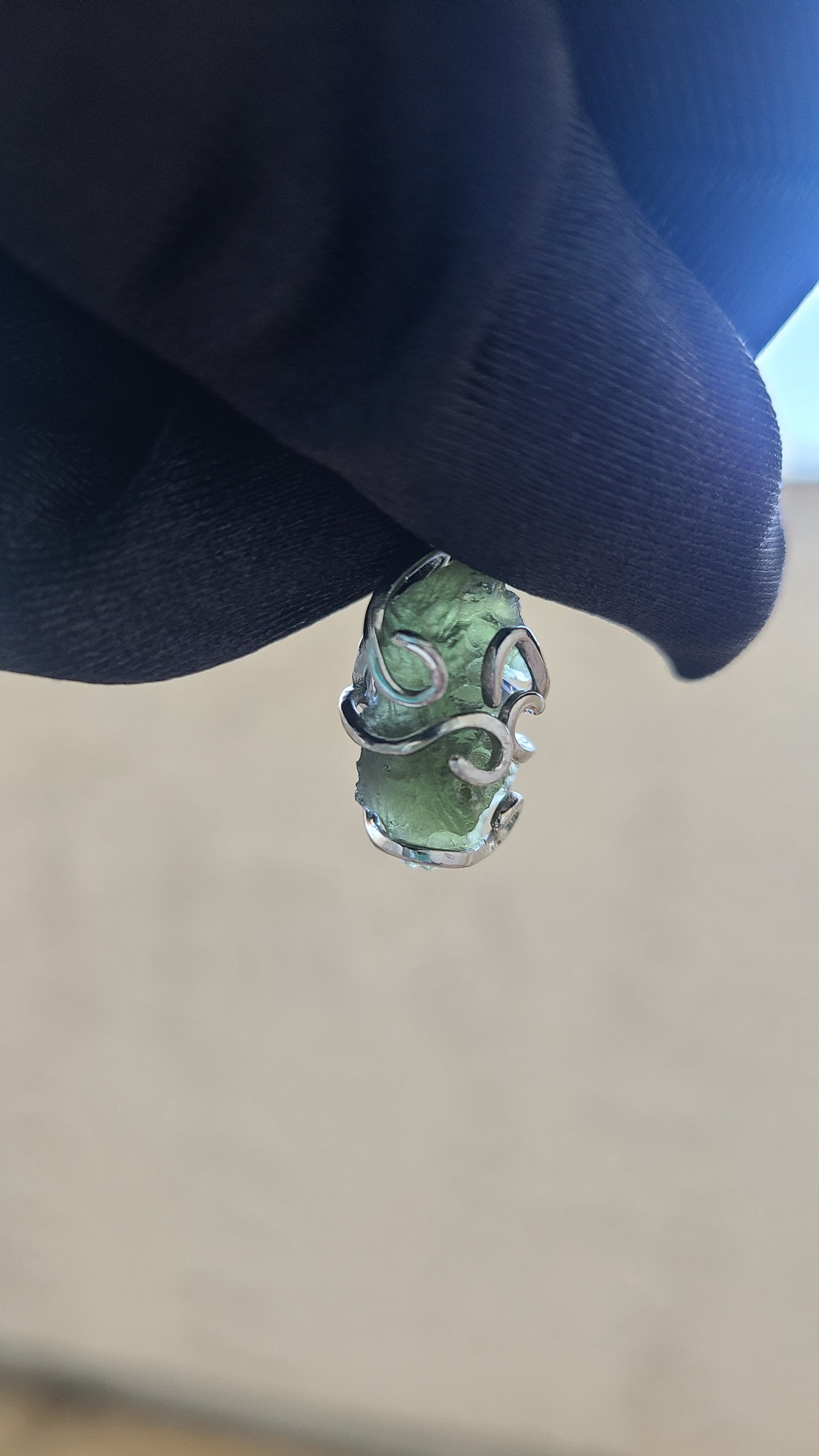 3.30g Rough Moldavite in Sterling Silver