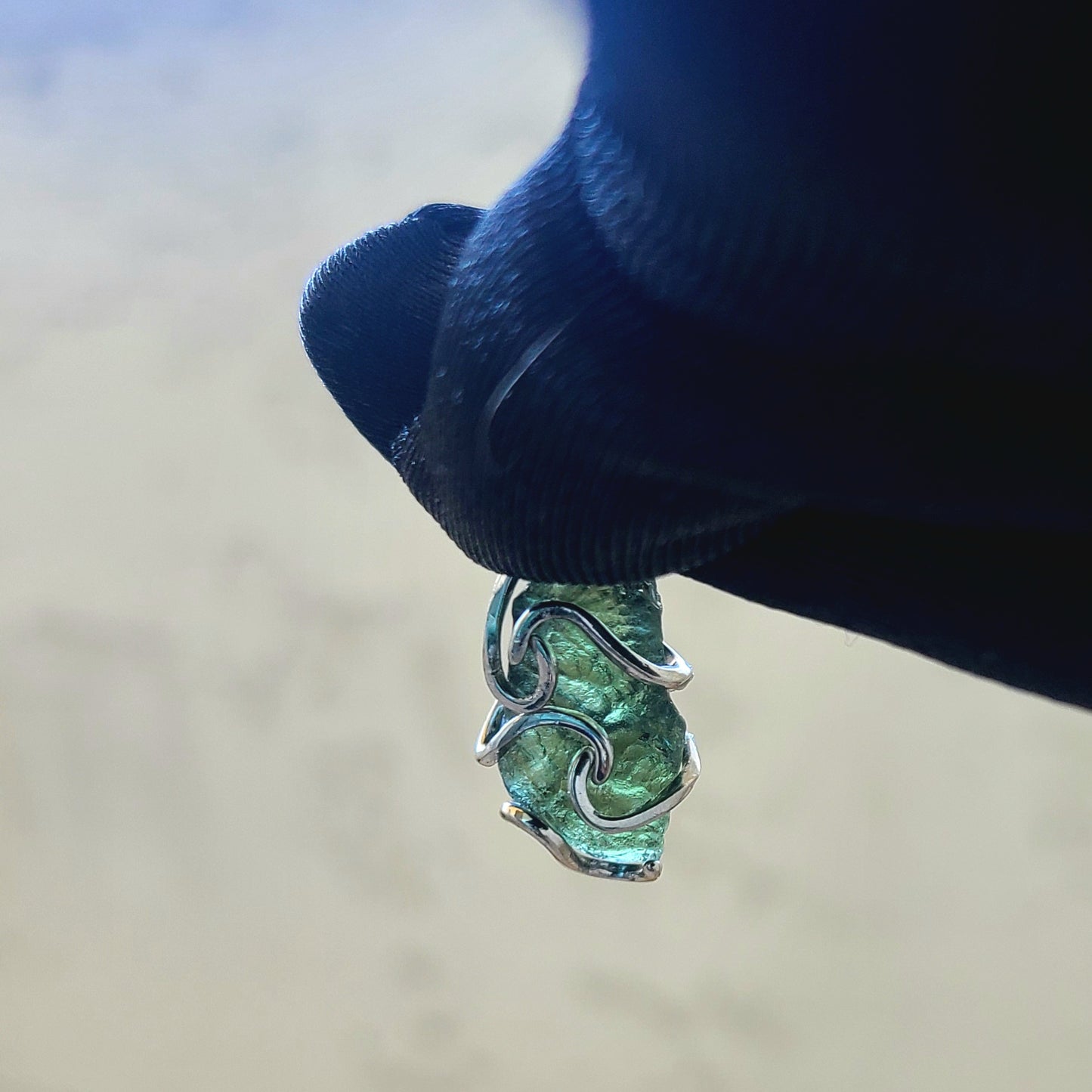 3.10g Rough Moldavite in Sterling Silver