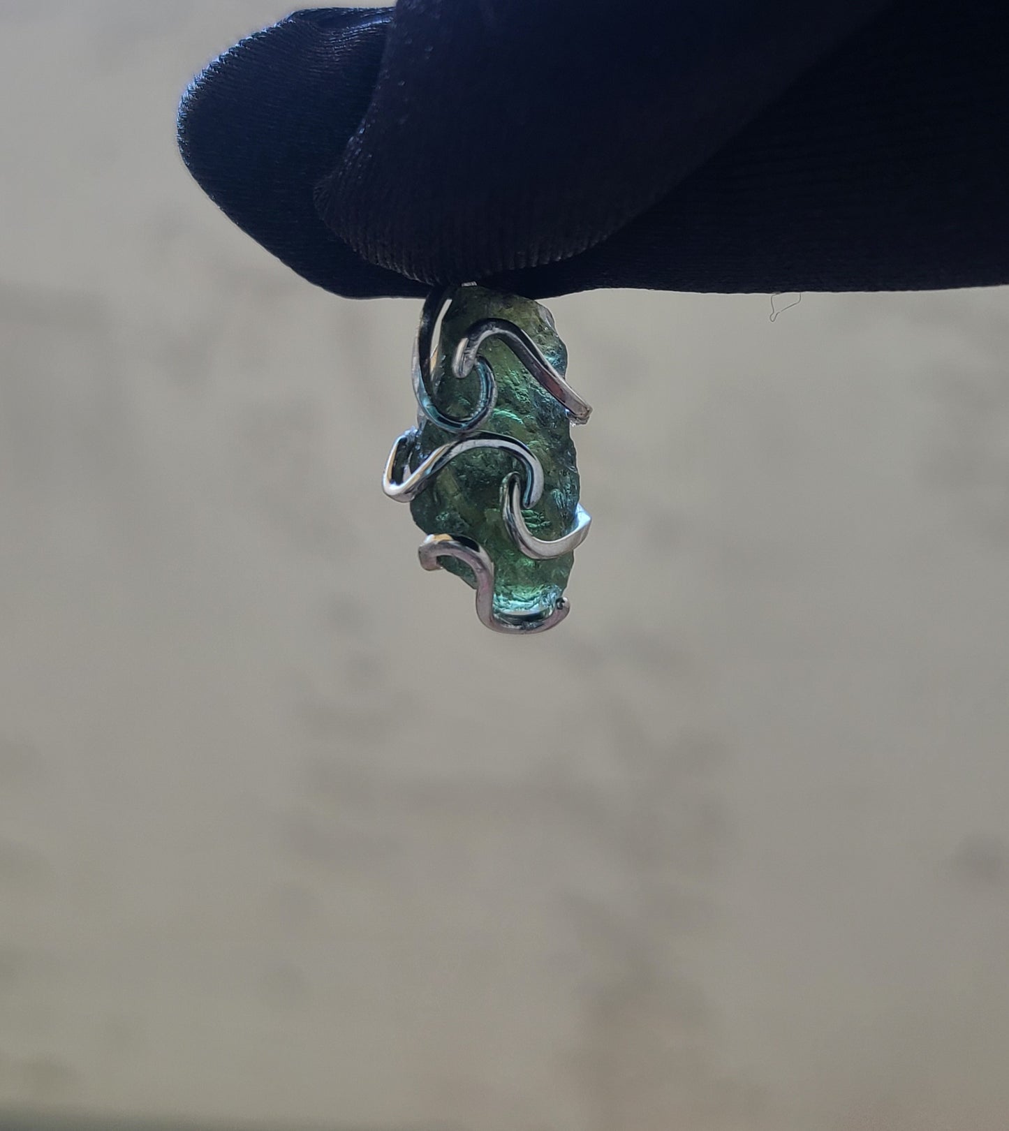 3.10g Rough Moldavite in Sterling Silver