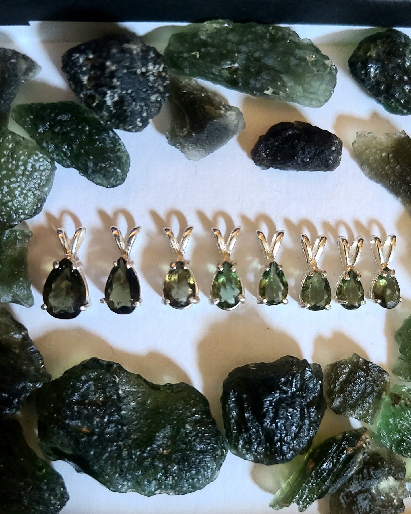Teardrop (Pear) Authentic Moldavite Pendants
