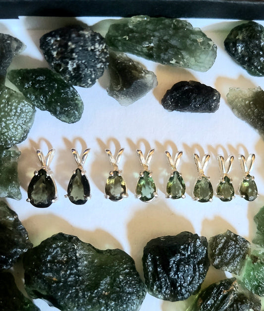 Teardrop (Pear) Authentic Moldavite Pendants