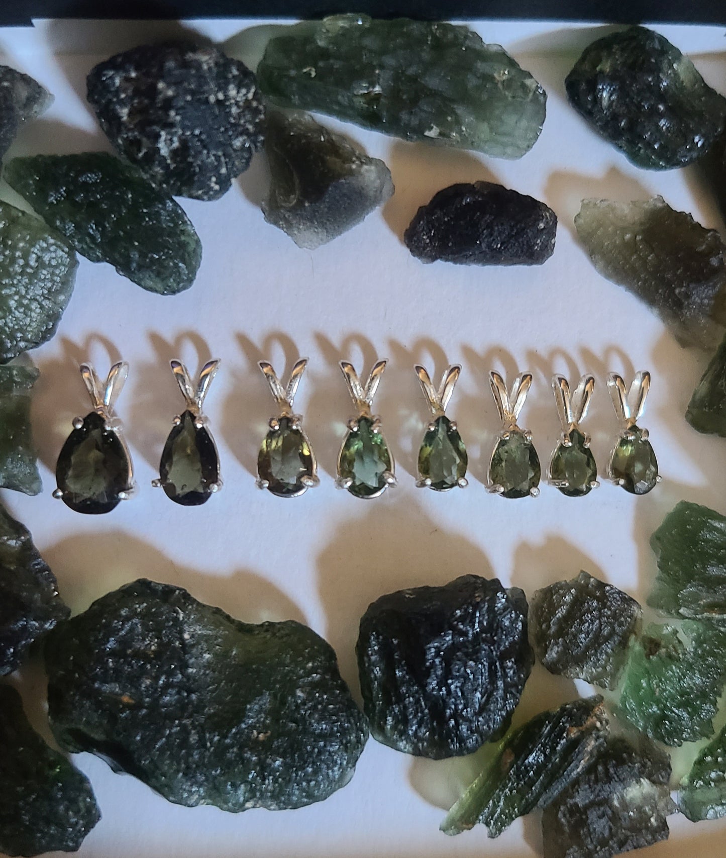 Teardrop (Pear) Authentic Moldavite Pendants