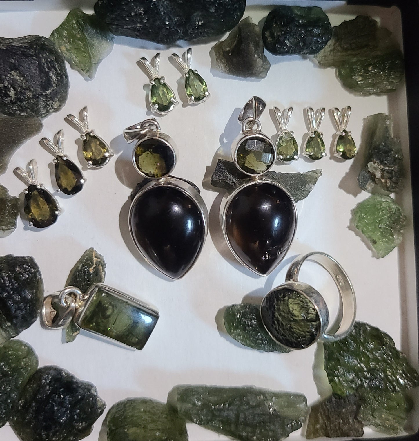Teardrop (Pear) Authentic Moldavite Pendants