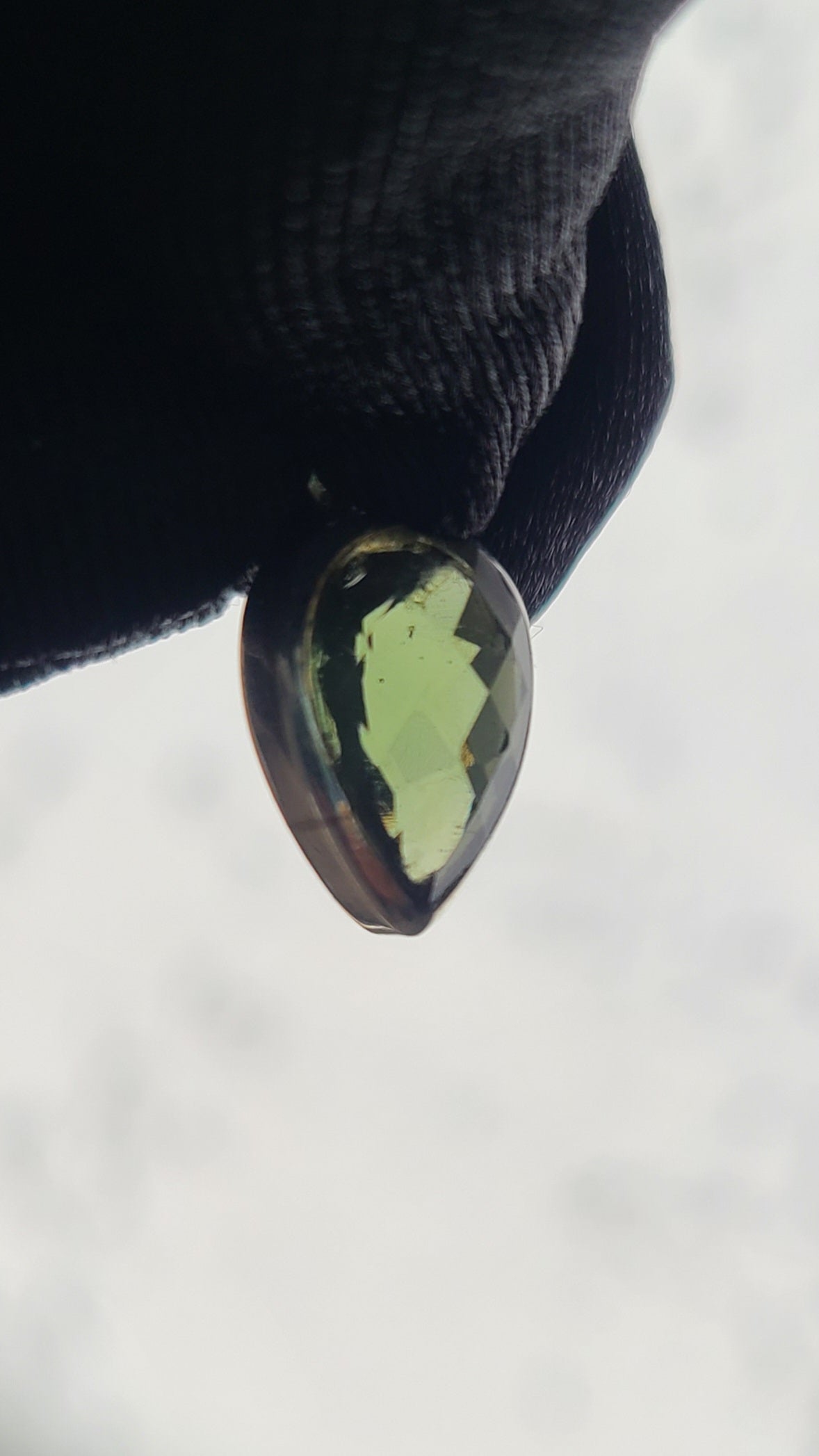 4 Carat Faceted Dancing Moldavite Pendant in Sterling Silver