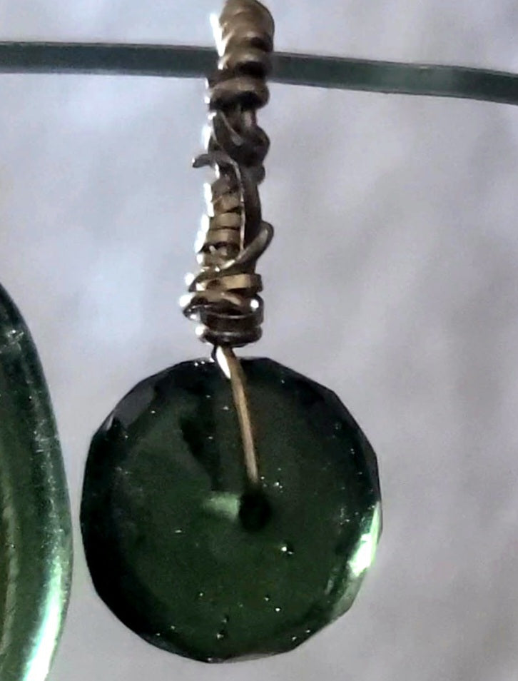 Polished Moldavite Bead Pendant on Gold-Filled Wire