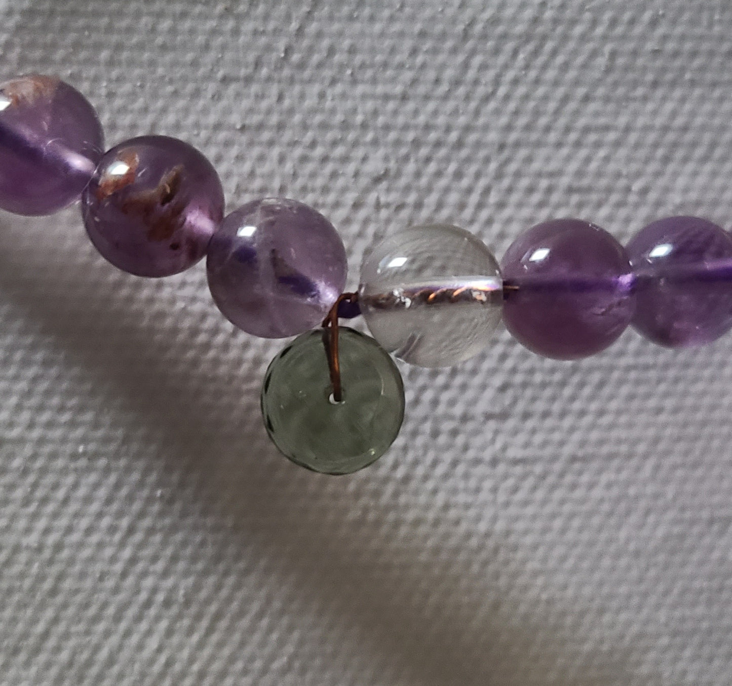 Super Seven Bracelet with Faceted Moldavite Bead