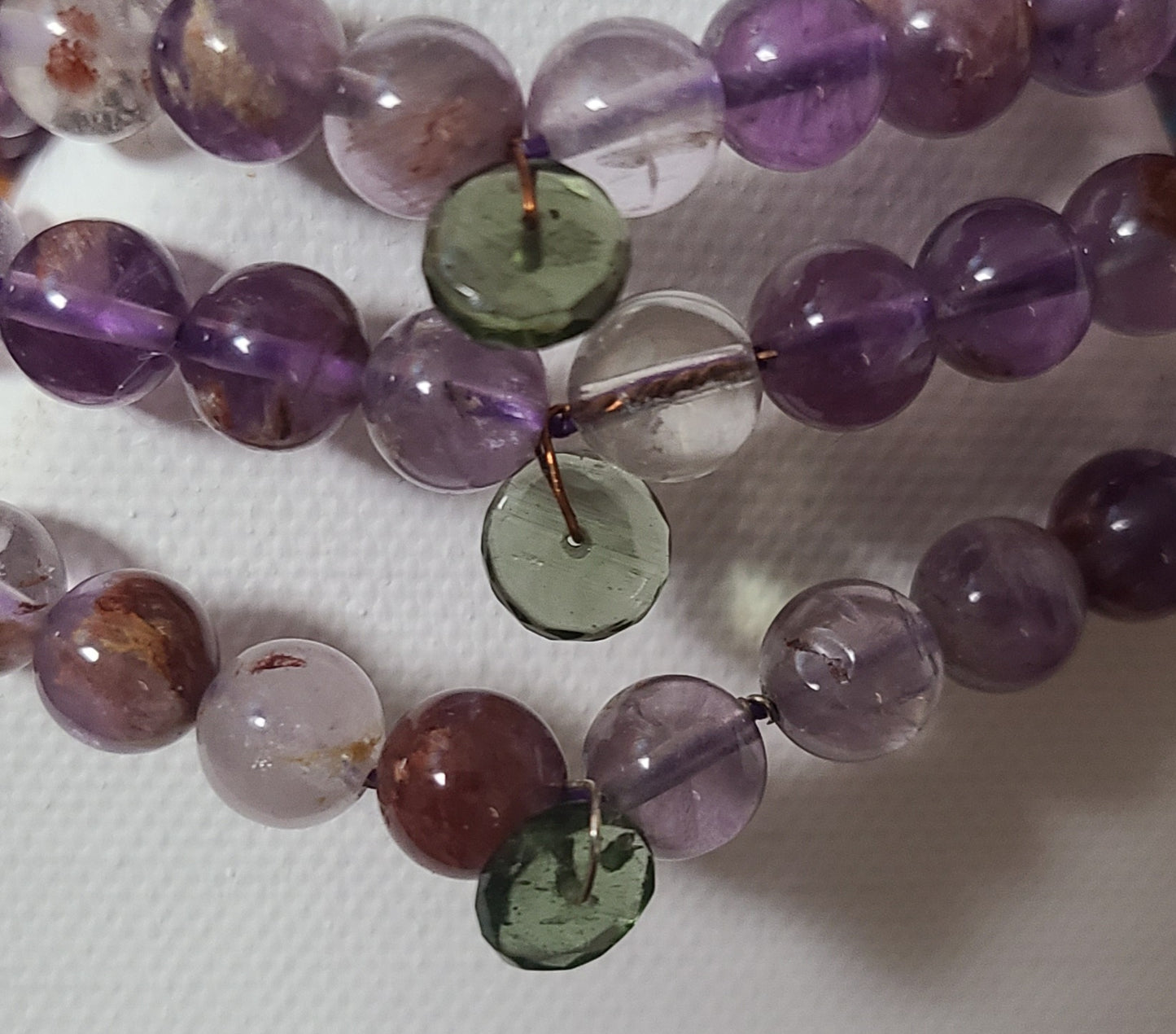 Super Seven Bracelet with Faceted Moldavite Bead