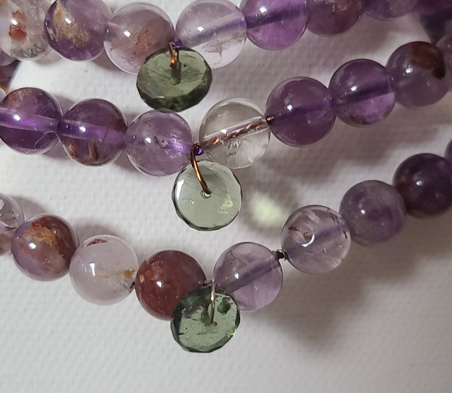 Super Seven Bracelet with Faceted Moldavite Bead
