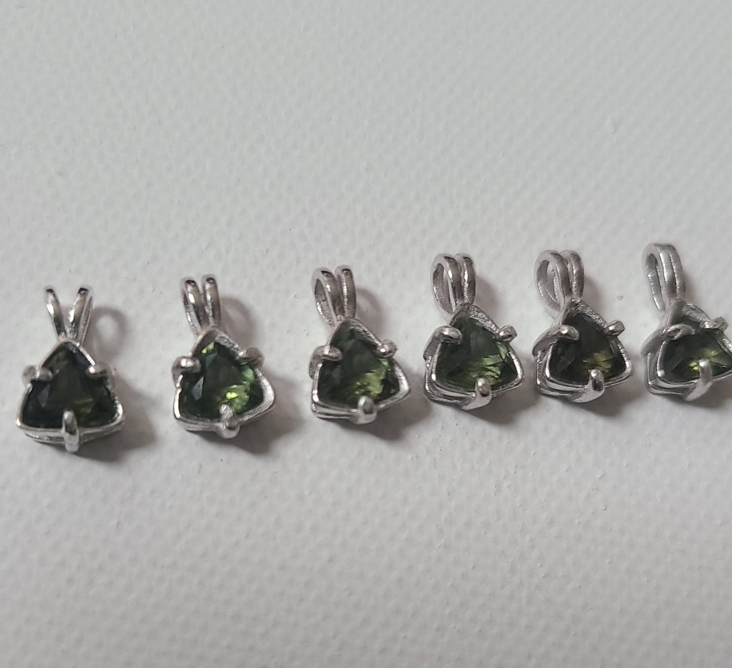 Genuine Trillion Moldavite Pendant in Sterling Silver