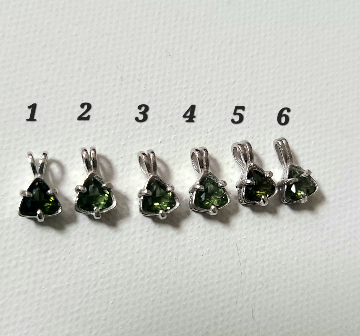 Genuine Trillion Moldavite Pendant in Sterling Silver