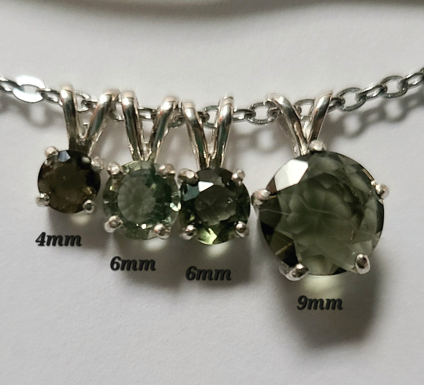 Dainty Authentic Moldavite Pendant in Sterling Silver
