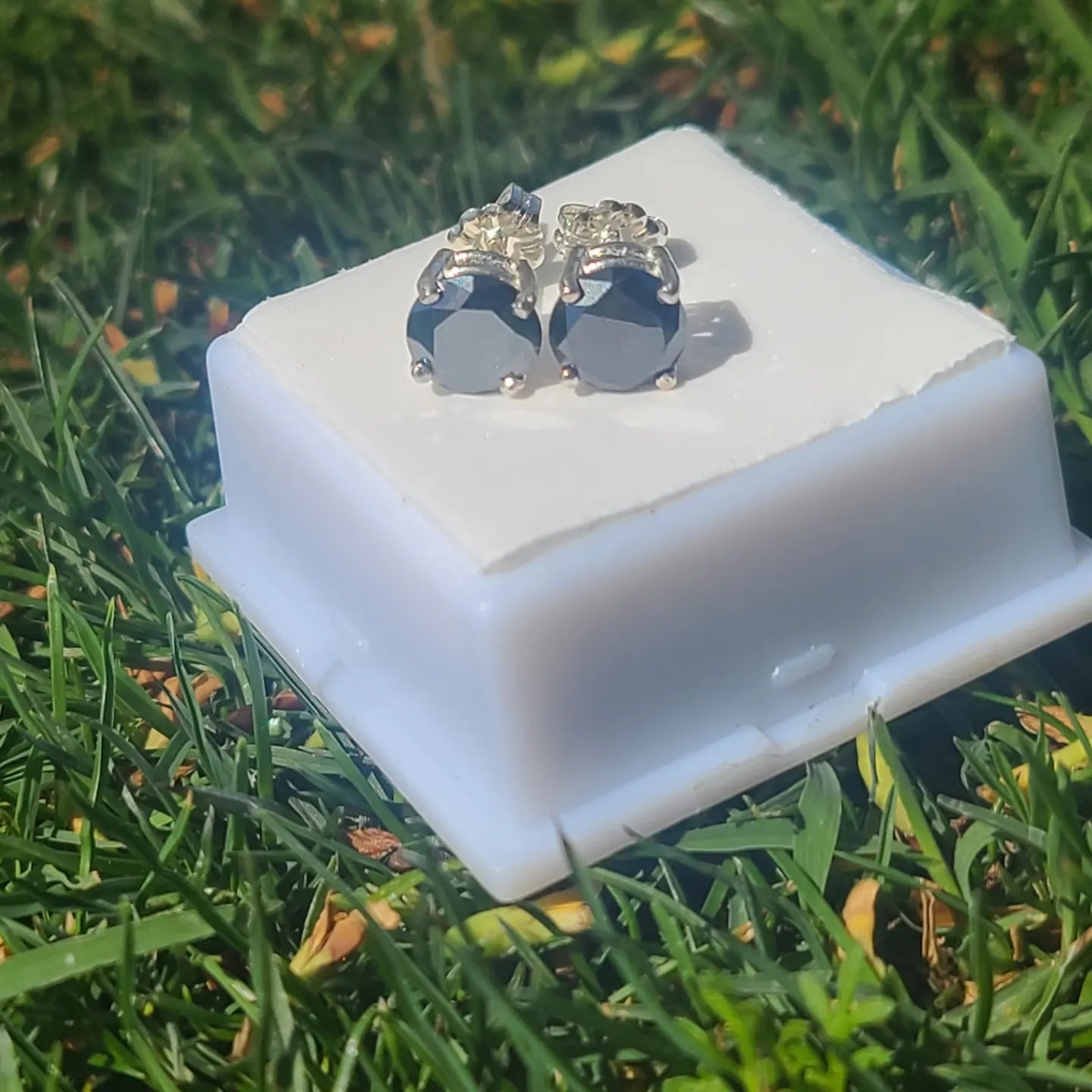 2.62 Carat Authentic Black Diamond Earrings
